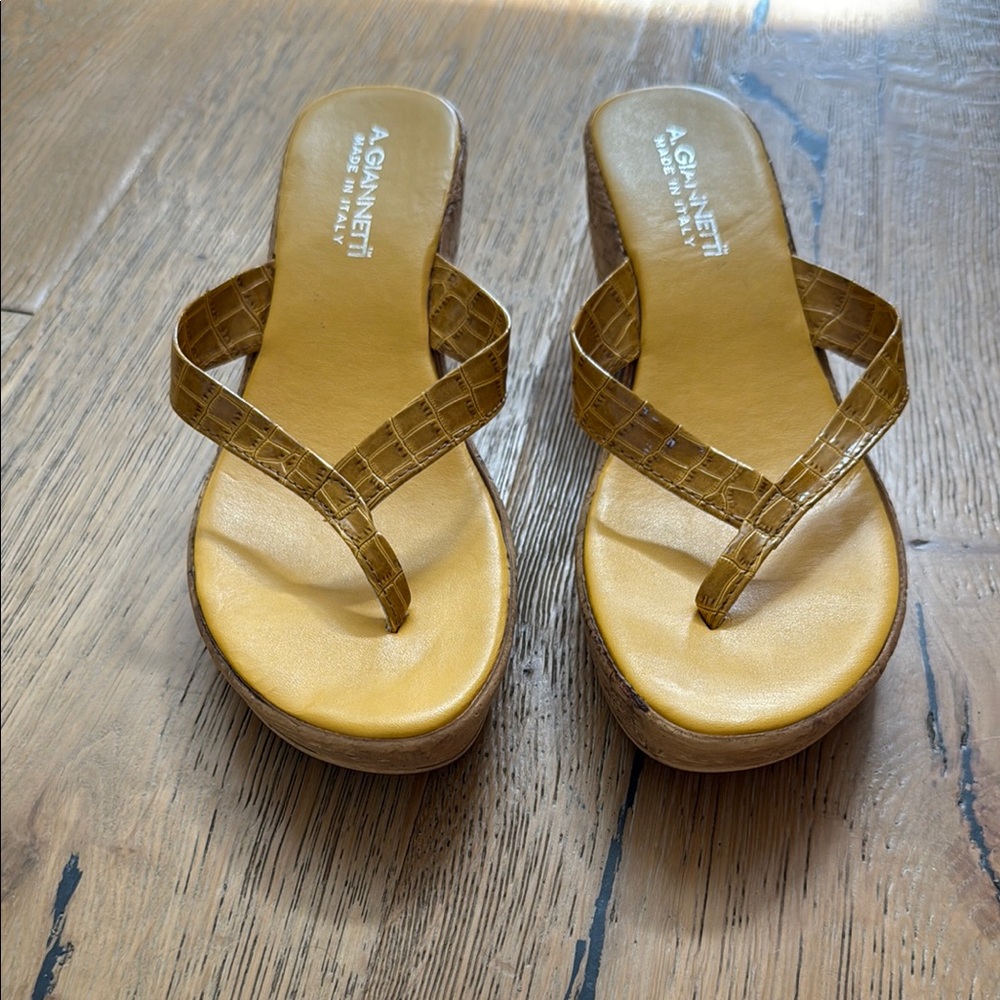A. Giannetti Yellow Sandals Chic Summer Style - Picture 14 of 15